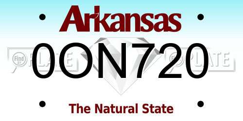 0ON720 Arkansas License Plate