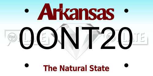 0ONT20 Arkansas License Plate
