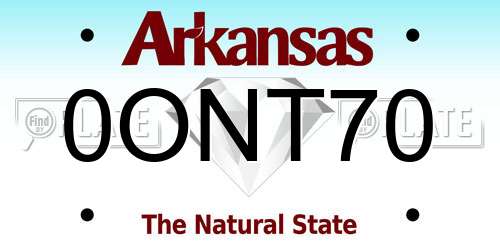 0ONT70 Arkansas License Plate