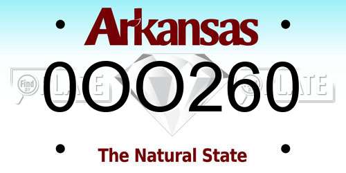 0OO260 Arkansas License Plate