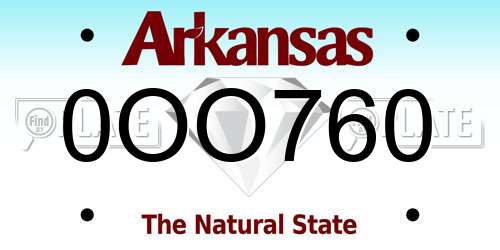 0OO760 Arkansas License Plate