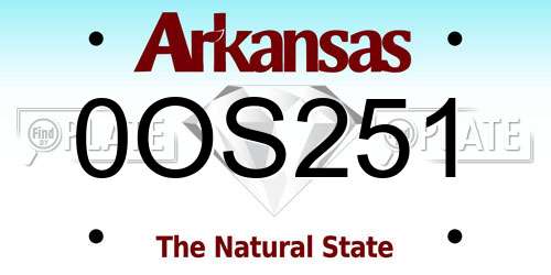 0OS251 Arkansas License Plate