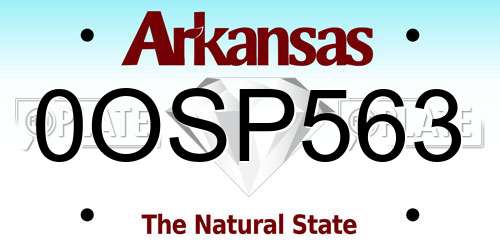 0OSP563 Arkansas License Plate