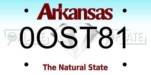 0OST81 Arkansas License Plate