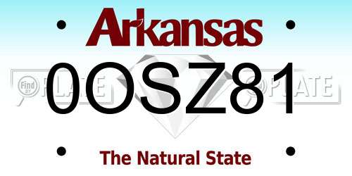 0OSZ81 Arkansas License Plate