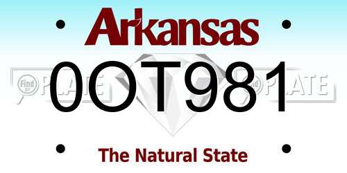 0OT981 Arkansas License Plate