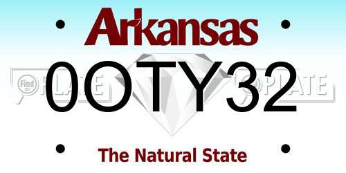 0OTY32 Arkansas License Plate