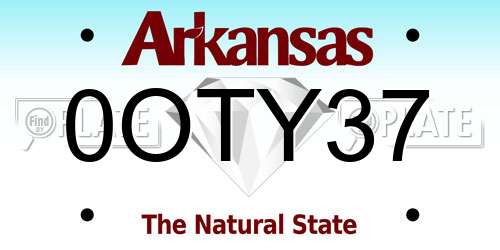 0OTY37 Arkansas License Plate