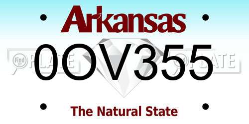 0OV355 Arkansas License Plate