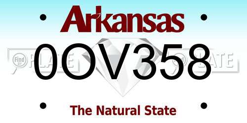 0OV358 Arkansas License Plate