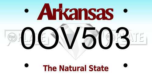 0OV503 Arkansas License Plate