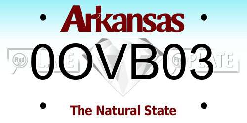 0OVB03 Arkansas License Plate