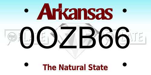 0OZB66 Arkansas License Plate