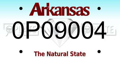 0P09004 Arkansas License Plate