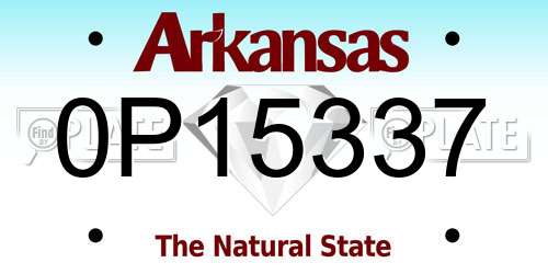 0P15337 Arkansas License Plate