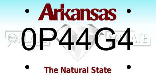 0P44G4 Arkansas License Plate