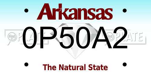 0P50A2 Arkansas License Plate