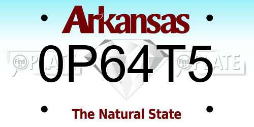0P64T5 Arkansas License Plate