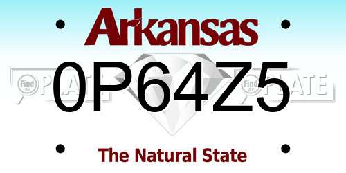 0P64Z5 Arkansas License Plate