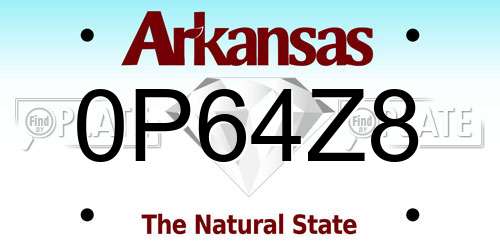 0P64Z8 Arkansas License Plate