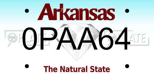 0PAA64 Arkansas License Plate
