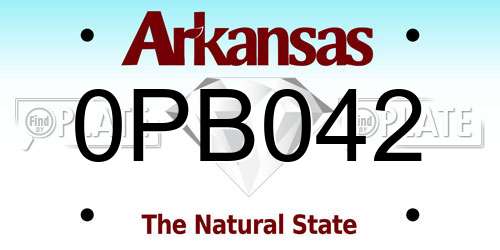 0PB042 Arkansas License Plate