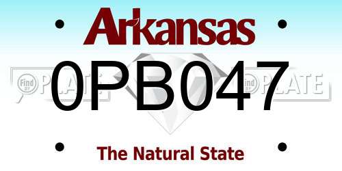 0PB047 Arkansas License Plate