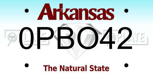 0PBO42 Arkansas License Plate