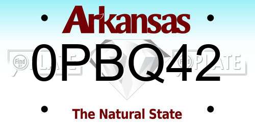 0PBQ42 Arkansas License Plate