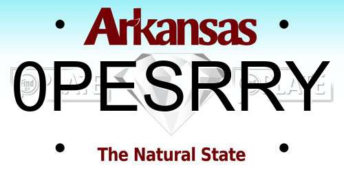 0PESRRY Arkansas License Plate