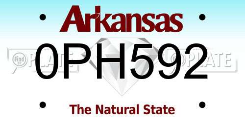 0PH592 Arkansas License Plate