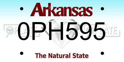 0PH595 Arkansas License Plate