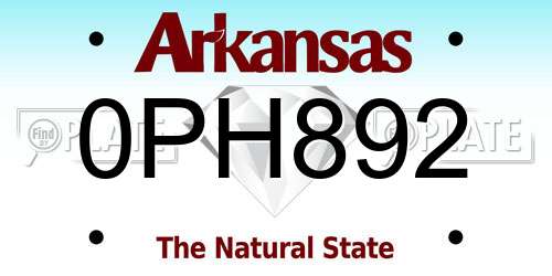 0PH892 Arkansas License Plate