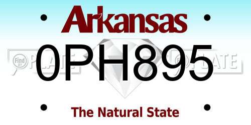 0PH895 Arkansas License Plate