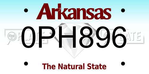 0PH896 Arkansas License Plate