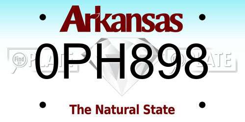 0PH898 Arkansas License Plate