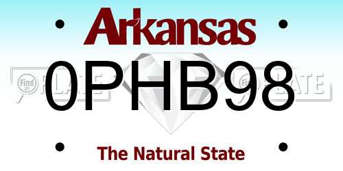 0PHB98 Arkansas License Plate