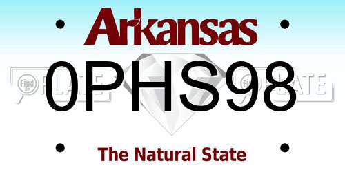 0PHS98 Arkansas License Plate
