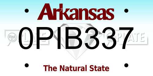 0PIB337 Arkansas License Plate