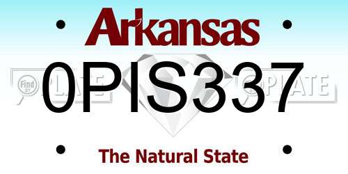 0PIS337 Arkansas License Plate