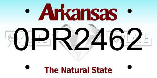 0PR2462 Arkansas License Plate