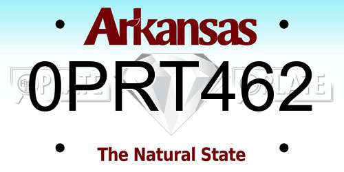 0PRT462 Arkansas License Plate