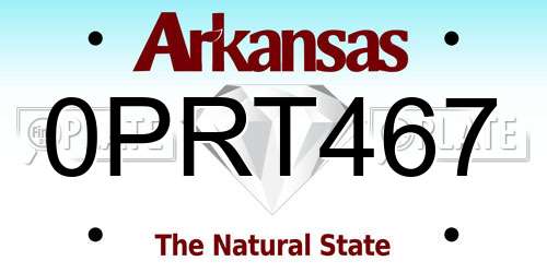 0PRT467 Arkansas License Plate