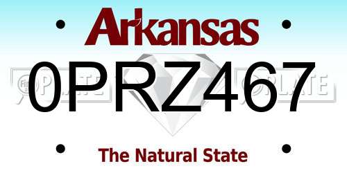 0PRZ467 Arkansas License Plate
