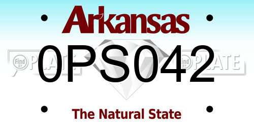 0PS042 Arkansas License Plate