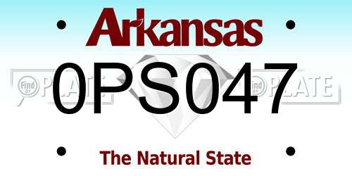 0PS047 Arkansas License Plate