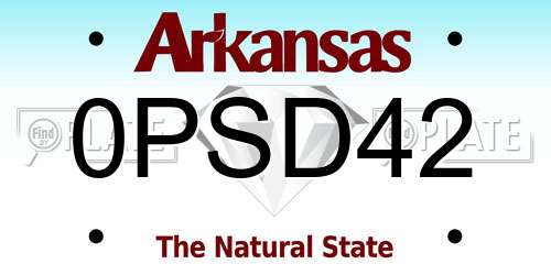 0PSD42 Arkansas License Plate