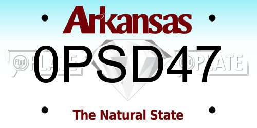 0PSD47 Arkansas License Plate