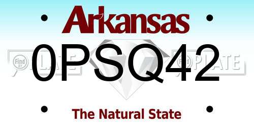 0PSQ42 Arkansas License Plate