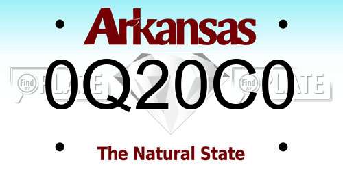 0Q20C0 Arkansas License Plate
